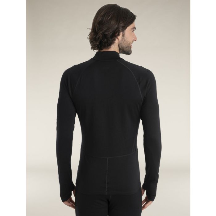 Icebreaker 300 MerinoFine™ Polar Half-Zip-Thermo-Langarmshirt Herren black