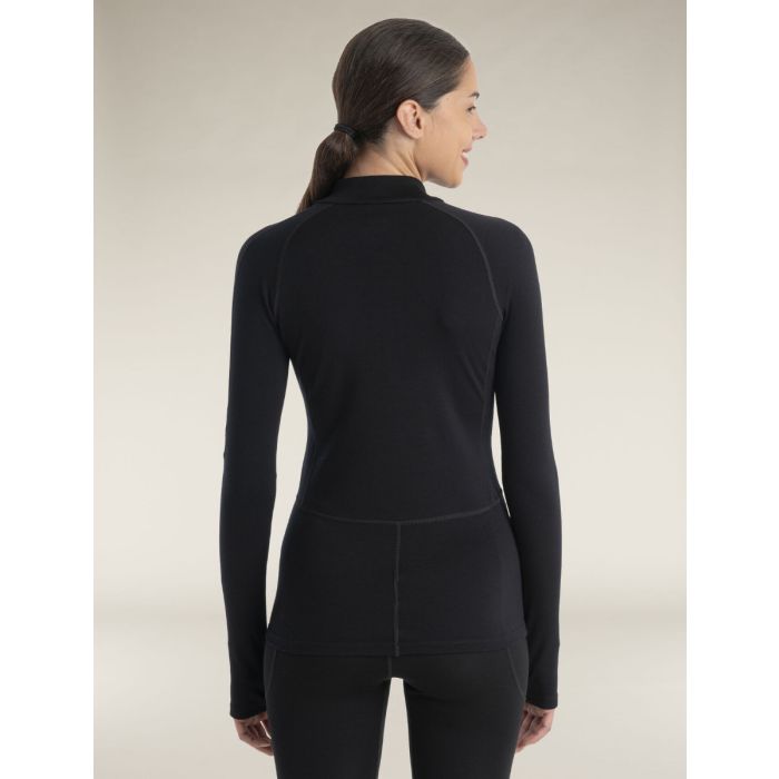 Icebreaker 300 MerinoFine™ Polar Half-Zip-Thermo-Langarmshirt Damen black