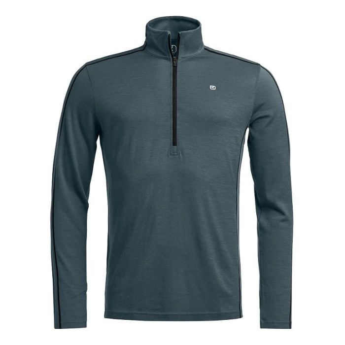 Ortovox Rockn Wool zip neck Herren arctic grey