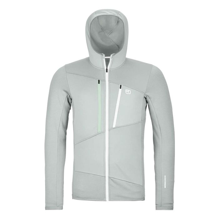 Ortovox Fleece Grid Hoody Herren grey ice