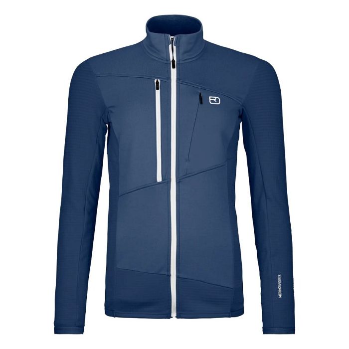 Ortovox Fleece grid Jacket Damen blue nunatak