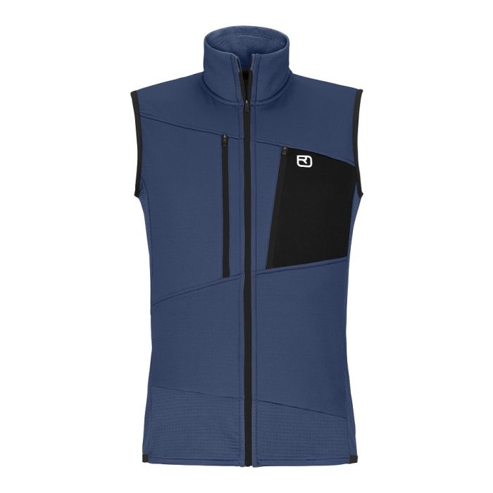 Ortovox Fleece Grid Vest Herren blue nunatak