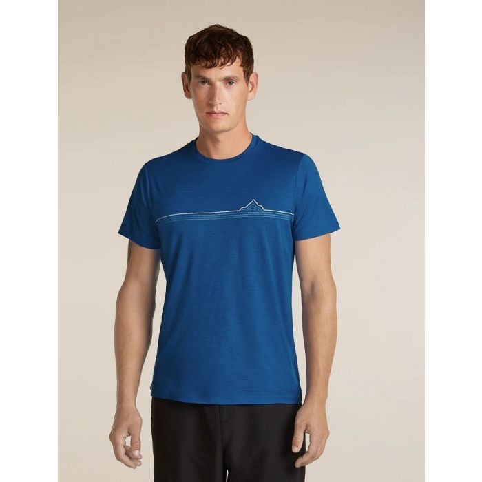 Icebreaker 150 Tech Lite SS Tee Range Stripes  Herren lazurite