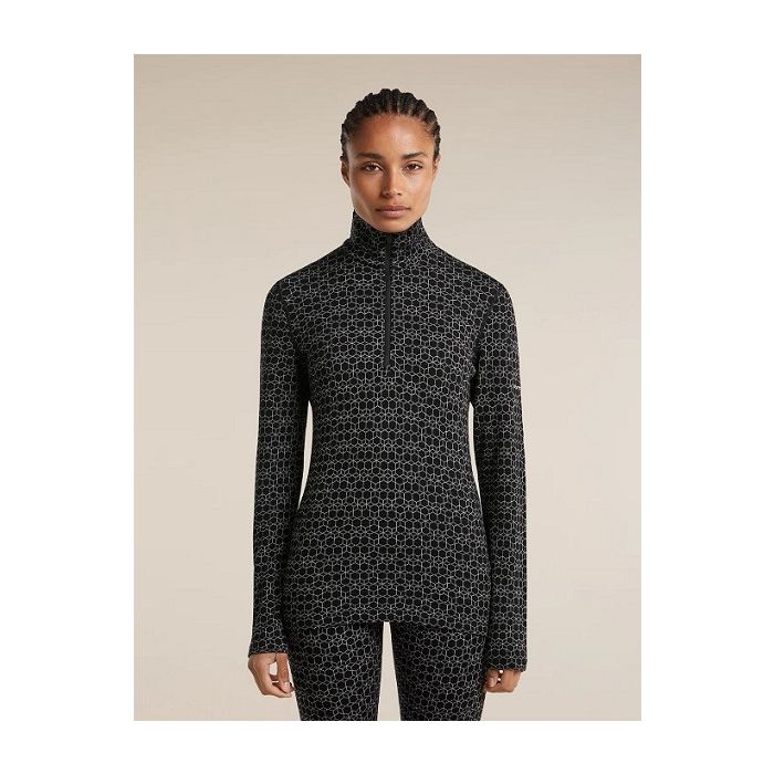 Icebreaker 260 Oasis Vertex HZ Alpine Geo Damen black snow