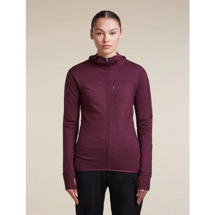 Icebreaker 300 RF Descender Zip Hoodie Damen dark berry
