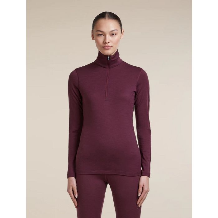Icebreaker 200 Oasis LS Half Zip Damen dark berry