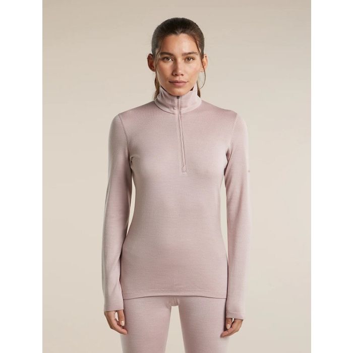 Icebreaker 260 Oasis LS Half Zip Damen pink quartz