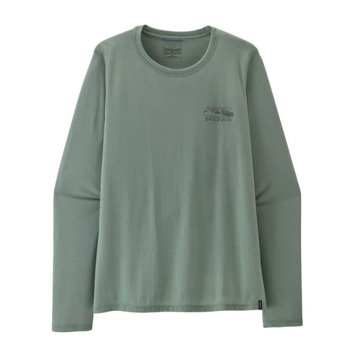 Patagonia L/S Cap Cool Trail Shirt stratpeaks Damen cover green
