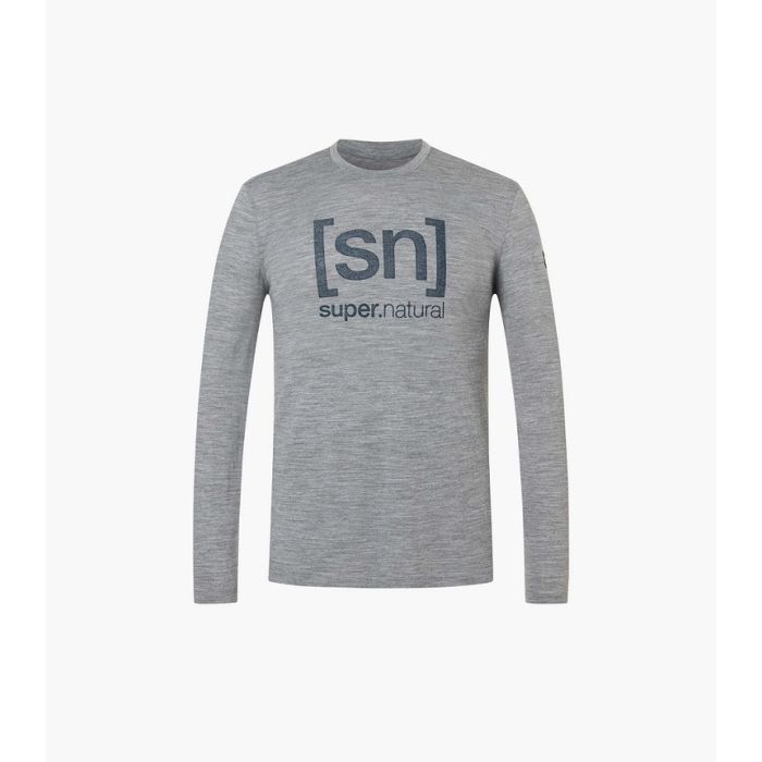 super.natural Denim Logo SN LS Herren cashmere grey