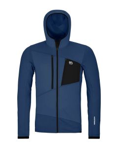 Ortovox Fleece Grid Hoody Herren blue nunatak