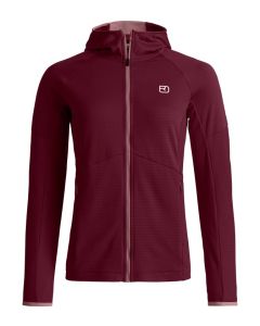 Ortovox Fleece Light Grid Hoody Damen red