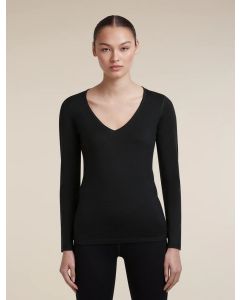 Icebreaker 200 Oasis LS V Neck Damen black
