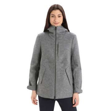 Icebreaker Felted Merino Hooded Jacket Damen grau