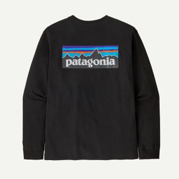 Patagonia L/S P-6 Logo Responsibili-Tee Herren black