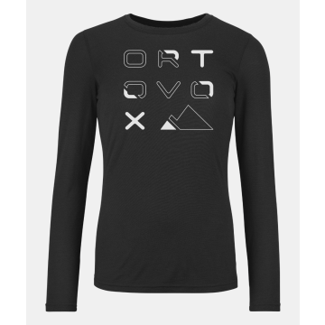 Ortovox 185 Merino Brand Outline LS Damen black