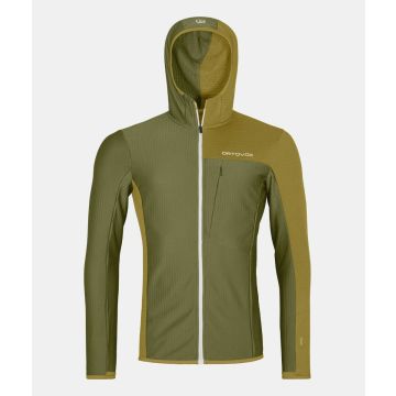 Ortovox Fleece Light Grid Hooded Jacket Herren herbs