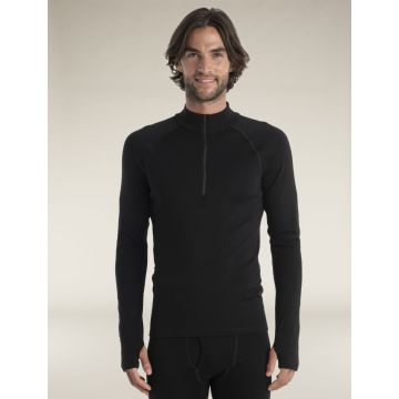 Icebreaker 300 MerinoFine™ Polar Half-Zip-Thermo-Langarmshirt Herren black