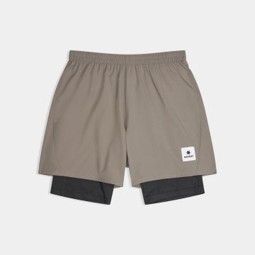 Saysky Pace 2 in 1 Shorts 5inch Herren taupe