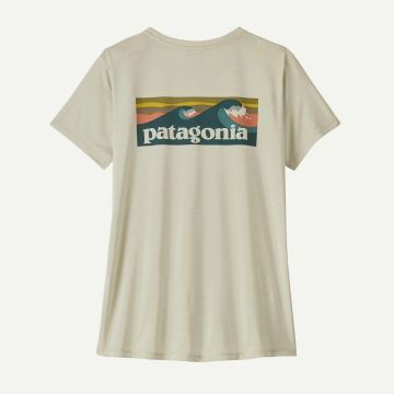 Patagonia Cap Cool Daily Shirt Boardshort Logo Damen dyno white