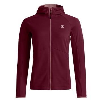 Ortovox Fleece Light Grid Hoody Damen red
