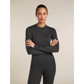 Icebreaker 200 MerinoFine LS Mock Neck Damen jet hthr