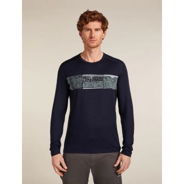 Icebreaker 200 Oasis LS Crewe Elevation Herren navy