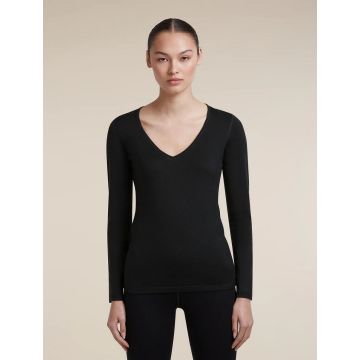 Icebreaker 200 Oasis LS V Neck Damen black