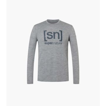 super.natural Denim Logo SN LS Herren cashmere grey