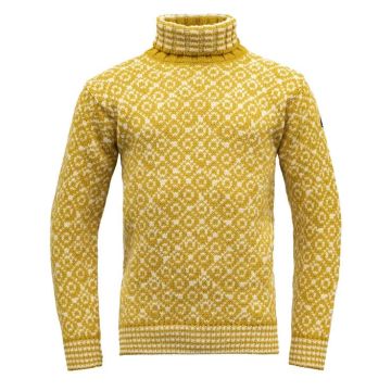 Devold Svalbard Wool High Neck arrowwood/offwhite