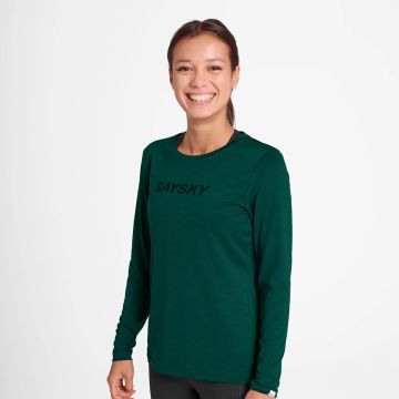 Saysky Logo Pace Longsleeve Damen grün