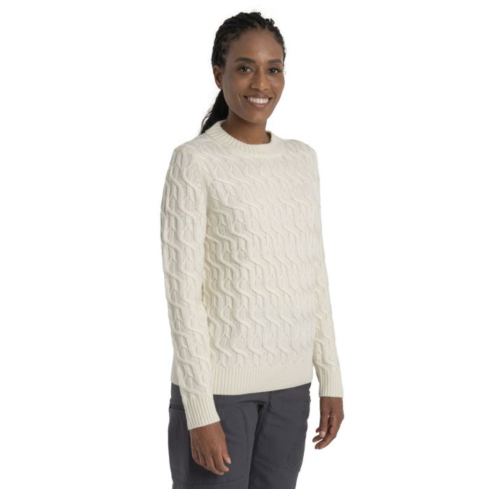 Icebreaker Merino Cable Knit Crewe Sweater Damen undyed