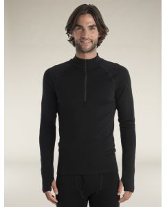Icebreaker 300 MerinoFine™ Polar Half-Zip-Thermo-Langarmshirt Herren black