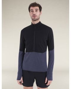 Icebreaker 200 Realfleece Descender LS Half Herren black graphite