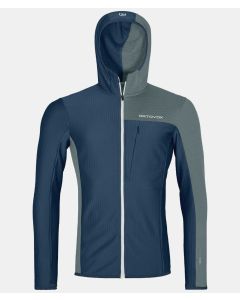 Ortovox Fleece Light Grid Hooded Jacket Herren deep ocean