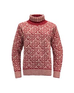 Devold Svalbard Wool High Neck unisex hindberry