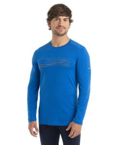 Icebreaker 200 Oasis LS Crewe Ski Stripes Men lazurite