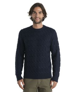 Icebreaker Merino Cable Knit Crewe Sweater Herren navy