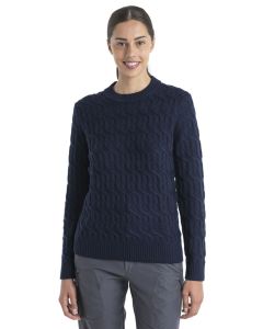 Icebreaker Merino Cable Knit Crewe Sweater Damen navy