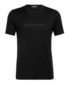 Icebreaker Tech Lite SS Crewe  Icebreaker Wordmark schwarz