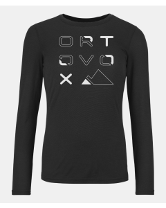 Ortovox 185 Merino Brand Outline LS Damen black