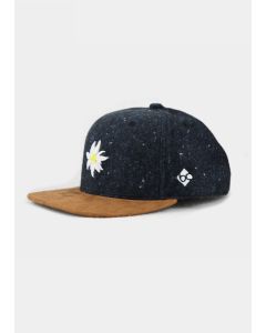 Bavarian Caps Edelweiß Flanell Snapback blau