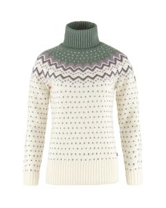 Fjäll Räven Övik Knit Roller Neck Damen white green