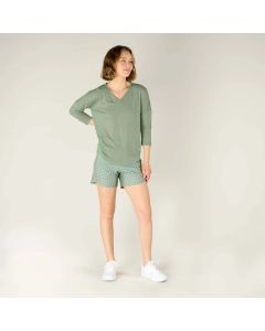 Sherpa Asha V-Neck 3/4 Sleeve Top Damen thyme
