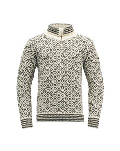 Devold Svalbard Wool Zip Neck weiß grau